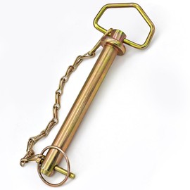 CGEAMDY Swivel Handle Hitch Pin with Yellow Coating, Drop Handle Tow Hitch Pin with Linch & Chain, Hitch Pin with Clip Accessories, Locking Pins Fasteners for Agricultural Couplings Tow Balls