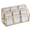 Hipiwe Business Card Display Stand Vertical Gold Name Card Holder