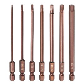 sourcing map 7pcs Hex Head Wrench Drill Bit 1.5/2/2.5/3/4/5/6mm Metric 1/4" Hex Shank 4"(100mm) Length S2 Steel Magnetic Impact Drivers Screwdriver Bit Industrial Grade Hexagon Drill Bits