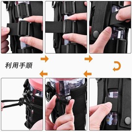 Water Bottle Pouch, Pet Bottle, Nylon, Durable, Lightweight Design, Adjustable, Easy to Carry, Mountain Climbing, Cycling, Commuting, Travel, Survival Games, Outdoors, Black