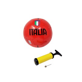 Italian Football Training or Match Football Red Scudetto Tricolour Size 5 with Portable Pump