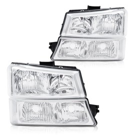 ALLGOOD Headlight Assembly Compatible with Chevy Silverado 1500 2500 3500 HD Models 2003-2006/ Fit Chevy Avalanche 1500 2500 03-06 (Fit No Cladding only)