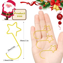 Hangers, Christmas Tree Baubles for Christmas Tree, Pack of 120 Small Star Bauble Hangers, Reusable Christmas Tree Bauble Hangers for Christmas Decorations, Gold