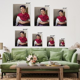 Poster Master Frida Canvas - Frida Self Portrait Print - Mexican Painter Art - Minimal Housewarming Gift - Woman Art - Aesthetic Office or Living Room Decor - Available in 8x10 to 30x40