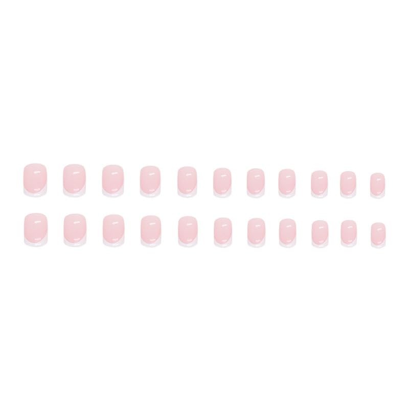 JUSTOTRY Pack of 24 Pink Nails for Gluing, Short, White