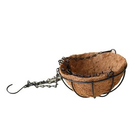 KONTONTY Metal Hanging Planter with Liner Decorative Coconut Basket Plant Holder for Balcony Living Room and Home Decor Sturdy Steel Wires