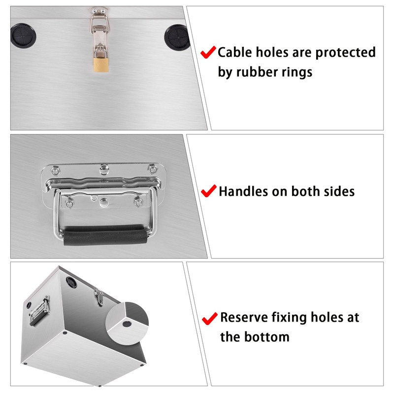 12V Car/RV/Marine Battery Box, Assemble Stainless Steel Battery Relocation Kit