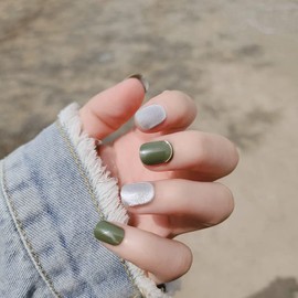 Snowflake Nail Set, Green, Sweet and Cute, Fashion Nails, Receptions, Weddings, Photo Taking, Parties, After-parties, School Entrance Ceremonies, Graduation Ceremonies, Coming-of-age Ceremonies,