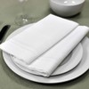 Bumblebee Linens White Linen Cotton Blend Hemstitched Dinner Napkins- Set