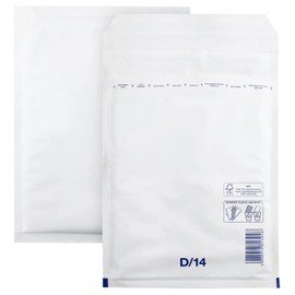 Netuno Pack of 10 Bubble Mailing Envelopes White D/14 (200 x 275 mm) White Padded Padded Envelope Recycled Tear-Resistant Shipping Bag with Air Film