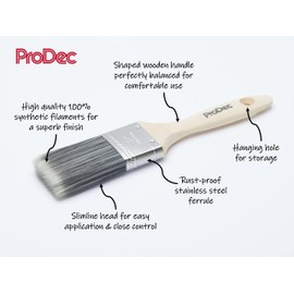 ProDec Decorator 5-Piece Synthetic Brush Set for Painting with Emulsion, Gloss and Satin Paints on Walls, Ceilings, Wood and Metal