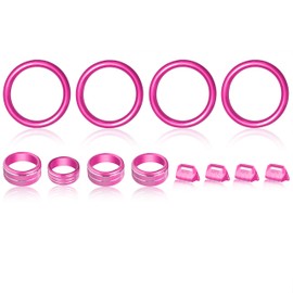 SENSHINE AC Knob Cover Vent Outlet Trim Ring for Jeep Wrangler JL JLU Accessories 2018-2023 Gladiator JT 2020-2023 Window Switch Button Cover Volume Radio Headlight Switch Knob Covers, 12 Pcs (Pink)