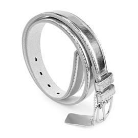 Belts For Girls, Dress Belts For Young Women, Girls Belt, Skinny Belt, PU Leather Belts, Silver Polish Buckle, Silver belt, X-Large