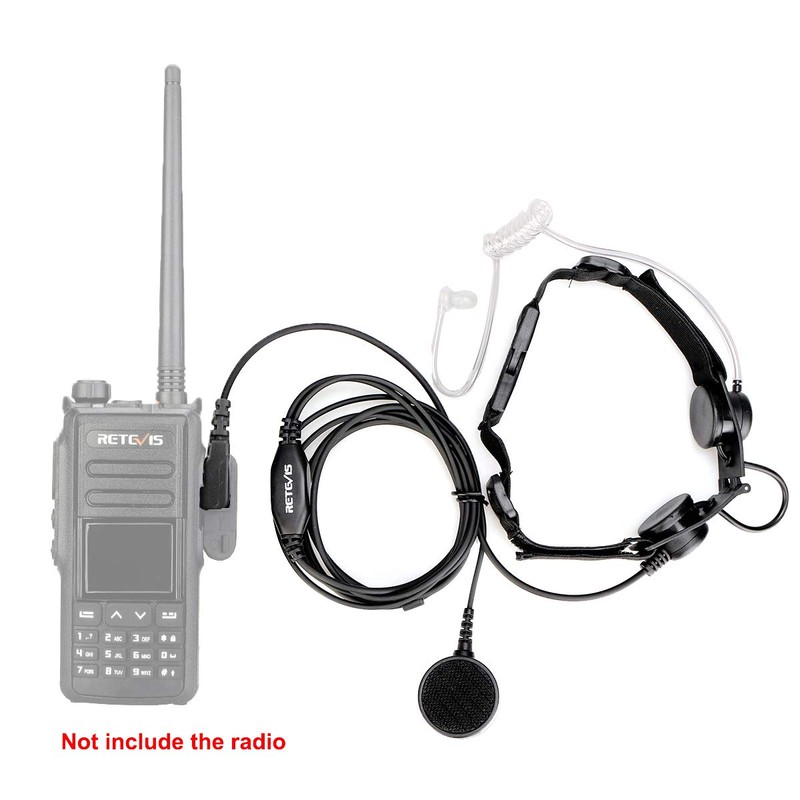 Retevis Throat Mic, 2 Pin Throat Control Laryngeal Headset with
