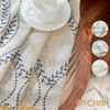 jinchan Boho Linen Blend Curtains Beige Farmhouse Curtains 63 Inches