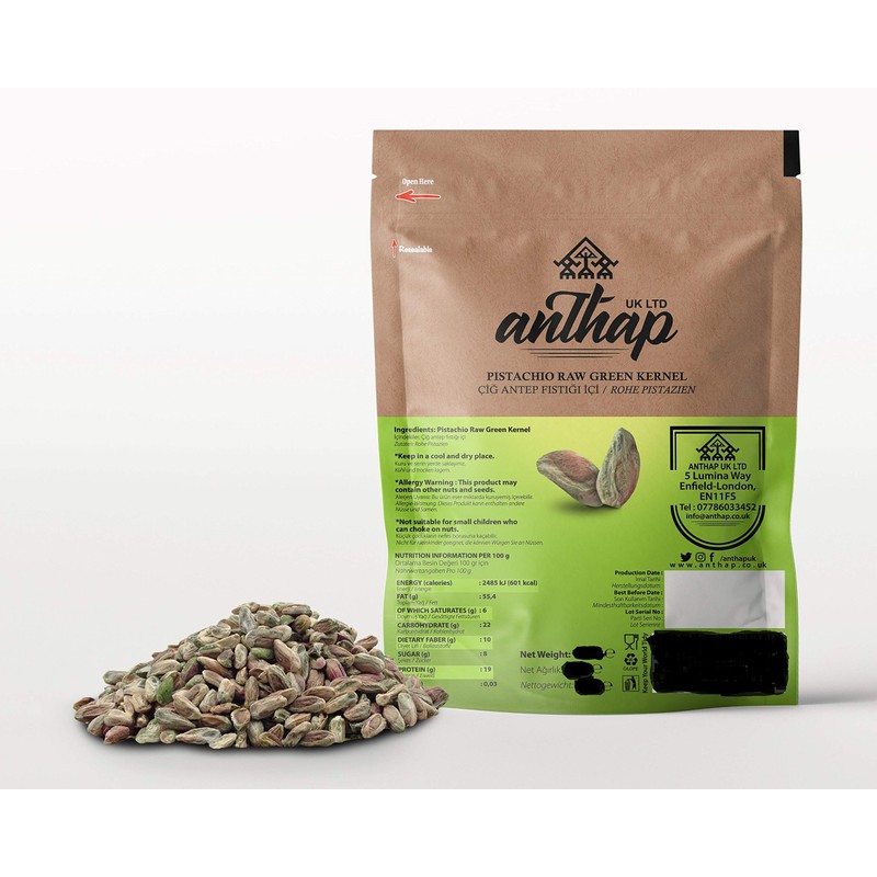 Anthap - Antep Pistachio Raw Green Kernel - 300g