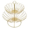 2 Tier Fruit Bowl Modern Nordic Design Geometric Detachable Gold