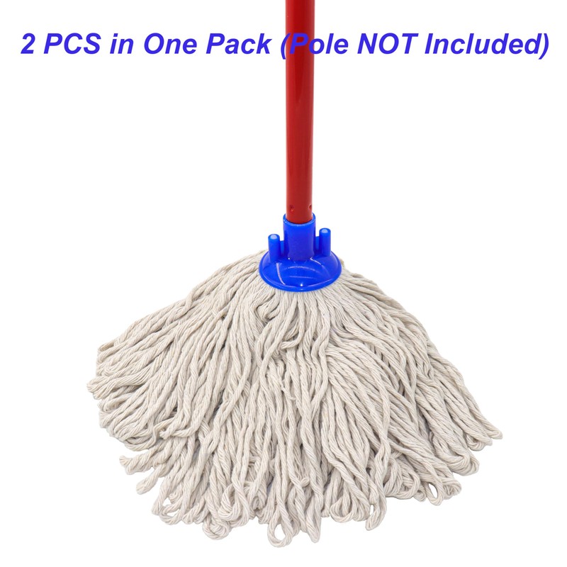 Cotton String Screw on Mop Replacement Head Compatible with All