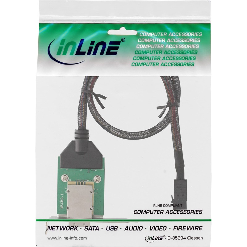 InLine 27656A SAS HD Low Profile PCI Slot Bracket with