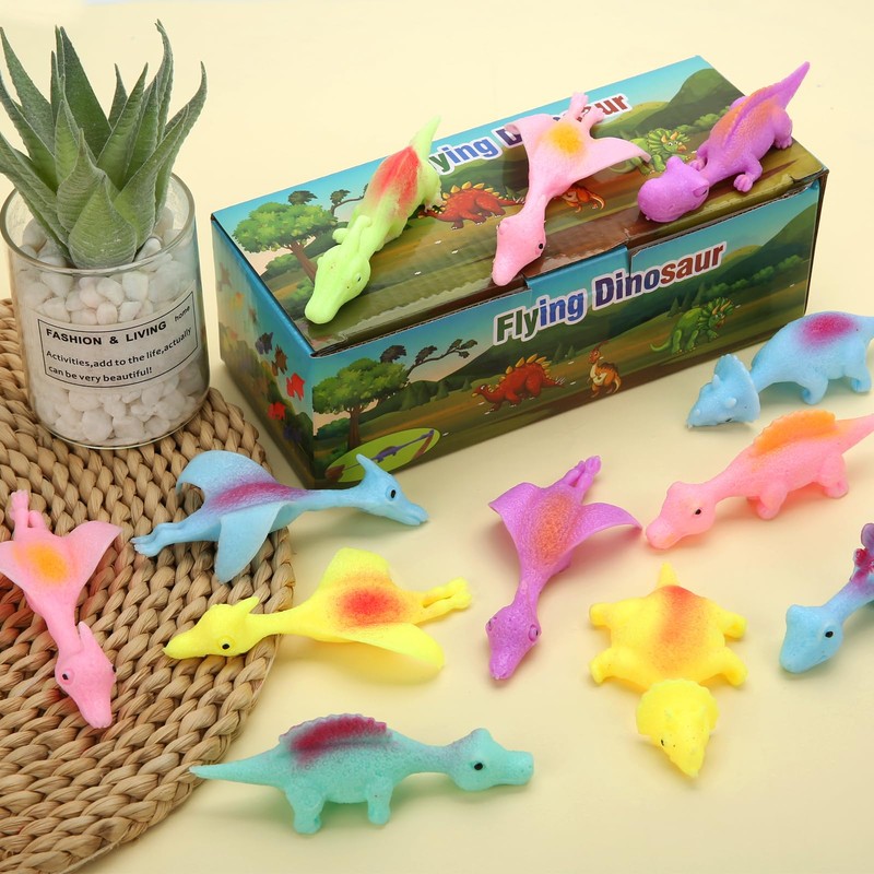 Mantyplay 20 Pcs Slingshot Dinosaur Finger Toys, Party Favors for