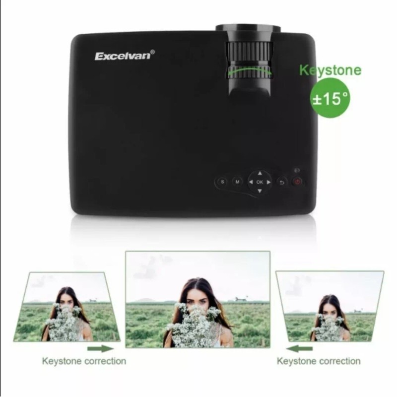 Excelvan GP9 EHD09 Mini LED Projector 800x480pixels Support 1080P 1800