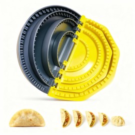 Upgraded 4-in-1 Tortilla Sealer, Multi-Size(4''-6''-8''-10'') Tortilla Crimper for Dumplings, Sandwich, Tacos, Quesadillas & More |Detachable, Dishwasher Safe & BPA-Free Kitchen Tool(Black&Yellow)
