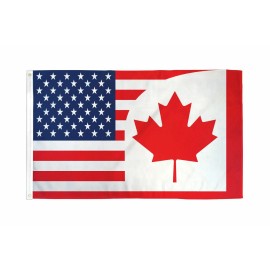 American 3x5 USA Canada Combination Premium Flag 3'x5' Banner Grommets