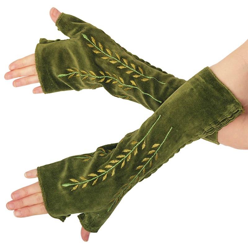 Purwonder Women's Velvet Arm Warmers Design No. 14 -