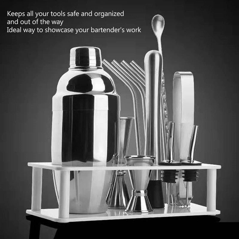 TOPINCN Cocktail Shaker Bartender Kit Stand Plastic Space Saving Organize