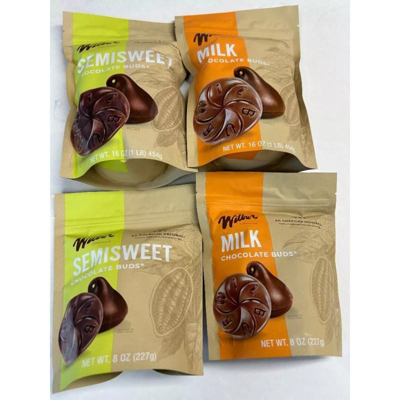 Wilbur Buds Milk & Dark Semi Sweet Chocolate, 1 1/2