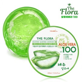 The Flora 100% Pure Aloe Vera Soothing Gel 300ml - Hydrating & Calming Moisture Cream 40ea
