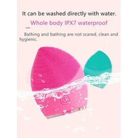 Facial cleansing brush - Facial Cleanser Waterproof Face Massager Anti-Aging Skin Cleansing System for All Skin Types colour will very green, pink, or yellow