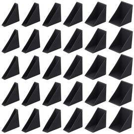 BENECREAT 36 Pieces 6 Sizes Triangle Protectors, Translucent Plastic Corner Protectors, Covers Edge Protectors for Picture Frames, Mirrors, Ceramic Glass, Transparent Protection, Black