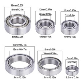 RC Bearing Kit,Alloy Steel Ball Bearing Set, High-Speed Sealed Bearing Set Compatible with 1/10 Traxxas Slash 4X4 4WD VXL Upgrade Parts DIY （21pcs ）