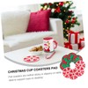 KONTONTY 8pcs Round Felt Cup Coasters Mat Non-Slip Christmas Tree