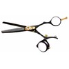 Kissaki Hair Scissors Kanagawa 30 tooth Black W Titanium Double