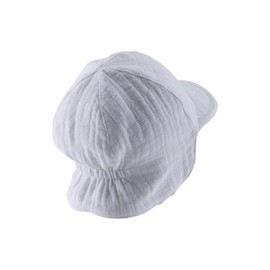 Sterntaler Boys' Peaked Cap Neck Plain Sun Hat, White