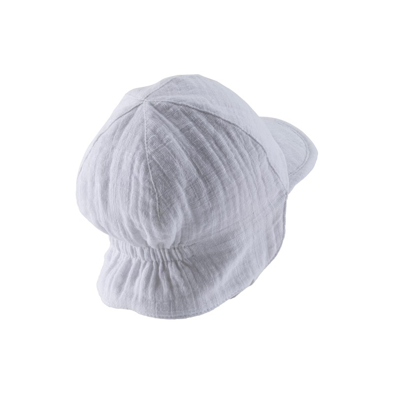 Sterntaler Boys' Peaked Cap Neck Plain Sun Hat, White