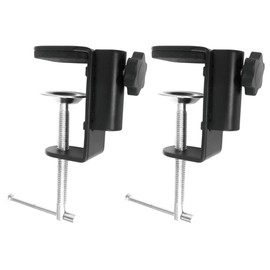 XINME Desk lamp Clamp: 2PACK 1/2 Enlarge Hole Replacement C Clamp Desk Light,Magnifying Glass w/ Light,Table Mic Stand,Mic Arm Desk Mount, Phone Holder,for Office Work Task (M Black) (C CLAMP SMALL)