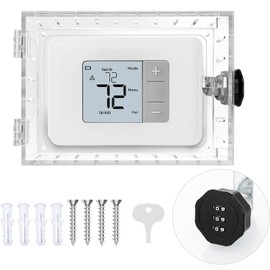 Upgrade Version 2.0 Thermostat Combination Lock Box, Clear Large Thermostat Guard for Wall Thermostats, Thermostat Cover Fits Thermostats 6.5 "H x 4.72 "W x 1.97 "D or Smaller (1 Set)