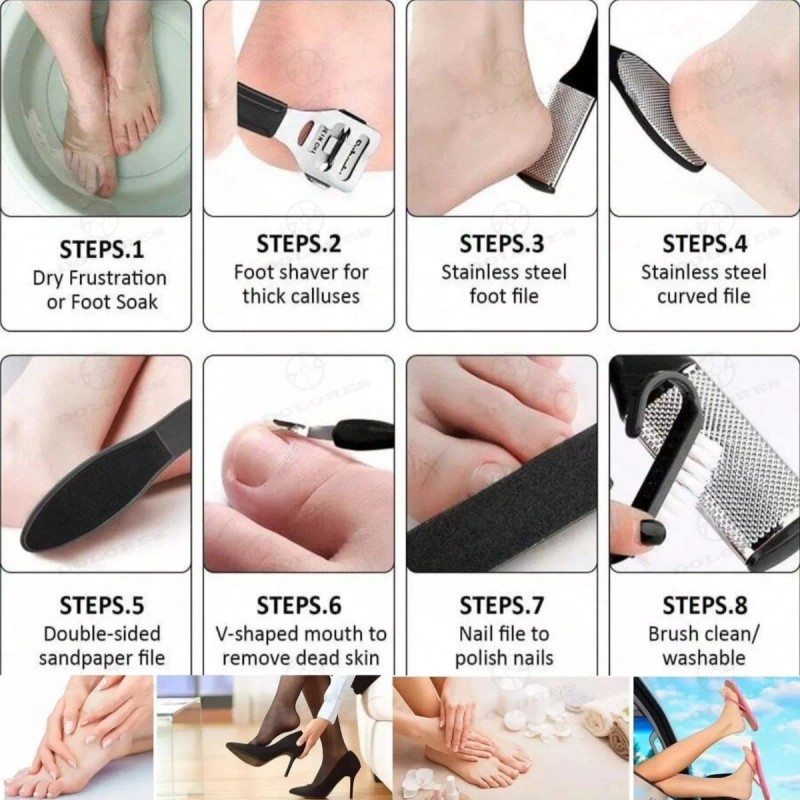 Dolores 11pcs Lima Para Pies Doble Superficie Removedores De Callos