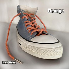 VASGO Round Shoelaces Reflective for Boots [10 Different Lengths Thick 12 Colors] (51inch/130cm, Orange)