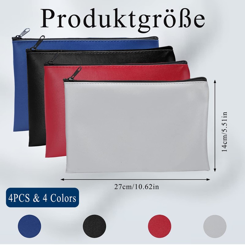 WanderGo Pack of 4 Wallet Bank Bags, Dark blue, black,