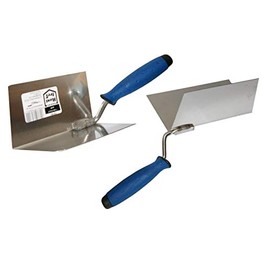 Toolty Stainless Steel Lining, Plastering Trowel - Set External and Internal Corners - 120x75mm - Rubber Handle - for Brickwork and Plastering - DIY - TLTY-S015