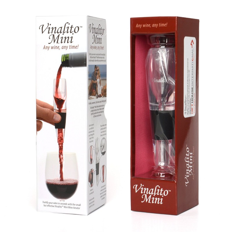 Vinalito Mini Travel Wine Aerator and Decanter with Velvet Travel