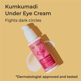 Auravedic Kumkumadi Under Eye Cream For Dark Circles | For Women Men With Kumkumadi Tailam Kumkumadi Oil | 50ml (1.69 Fl Oz)