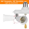 EXBADGER Pull Chain Light Socket Adapter Dual E26 E27 Light