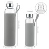 Reeho Borosilicate Glass Water Bottle, Sports Glass Drinking Bottle with