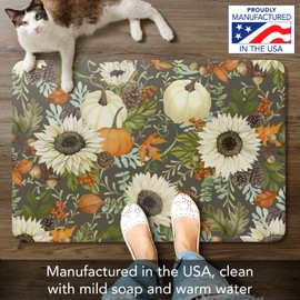 CounterArt Farmhouse Fall Decorative Comfort Kitchen Mat 30" x 20" Manufactured in The USA Waterproof Easily Wipes Clean