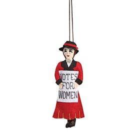 Silk Road Bazaar Felt Character Ornaments - Suffragette with Votes for Women Sign Figure